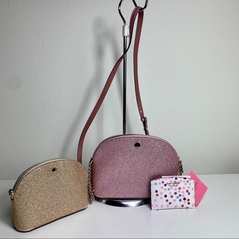 KATE SPADE BURGESS COURT GLITTER CROSSBODY SET